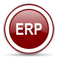 erp red glossy web icon