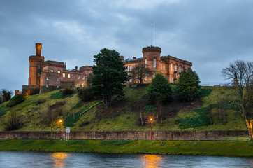 Fototapeta premium Inverness Castle on A Cloudy Winter Night
