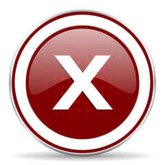 cancel red glossy web icon