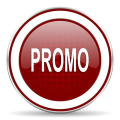 promo red glossy web icon