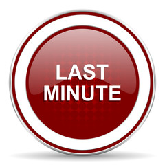 last minute red glossy web icon