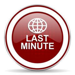 last minute red glossy web icon
