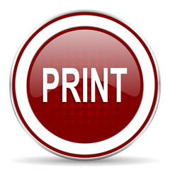 print red glossy web icon