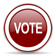 vote red glossy web icon