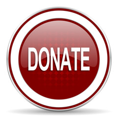 donate red glossy web icon