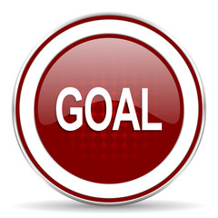 goal red glossy web icon