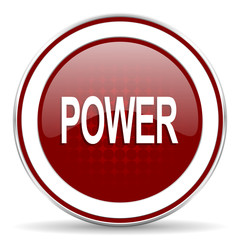 power red glossy web icon
