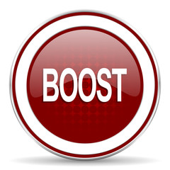 boost red glossy web icon