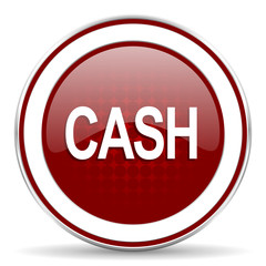 cash red glossy web icon