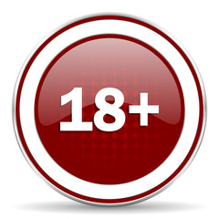 Fototapeta premium adults red glossy web icon