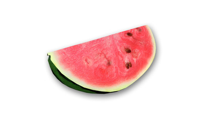 Watermelon slice, fruit isolated on white background