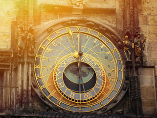 Fototapeta na wymiar Detail of the astronomical clock in Prague