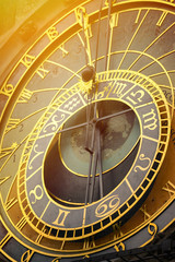 Naklejka premium Detail of the astronomical clock in Prague