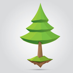 Conceptual polygonal tree. vector Illustration