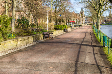 Deserted Footpath along the River Ness in Inverness, Scotland