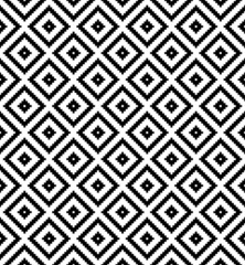 Fototapeta premium Seamless black and white grid check pixel pattern 