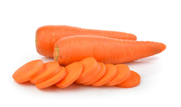 fresh carrots isolated on a  white background