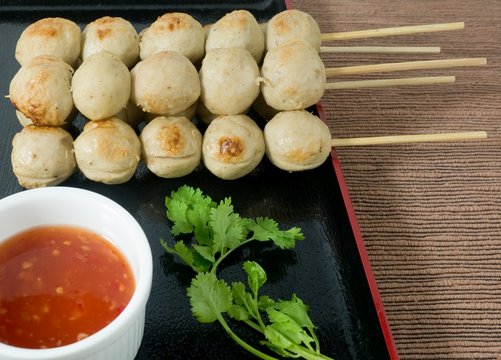 Delicious Barbecue Meat Ball with Sweet Spicy Sauce