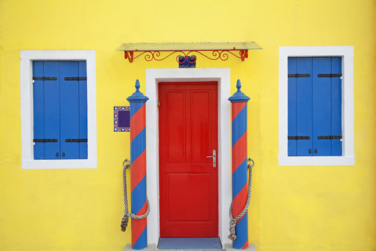 Burano colorful house façade, Venice area
