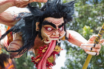 Balinese ogoh-ogoh monster at Balinese New Year , Indonesia.