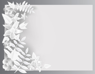 Paper background with flowers and space for text