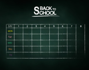 schedule on chalkboard