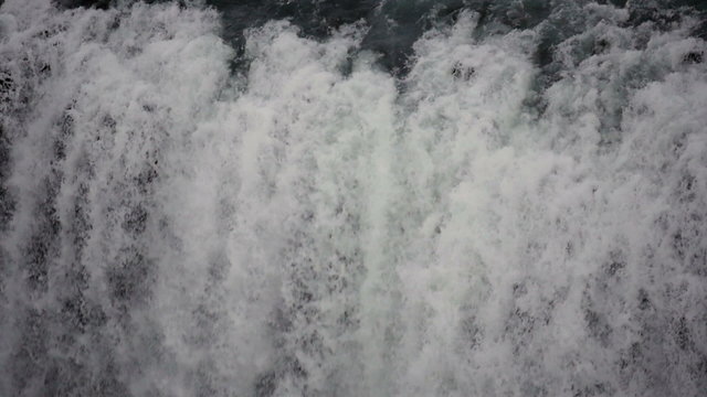 Slowmotion Gullfoss waterfall close up
