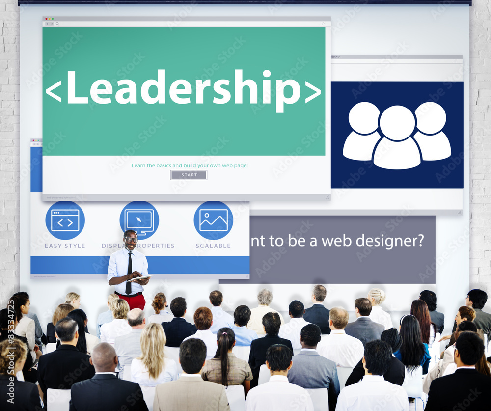 Wall mural business people leadership web design concept - Wall murals