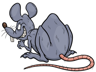 Vector illustration of cartoon Rat
