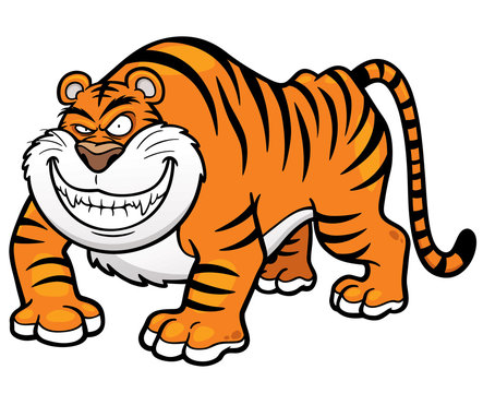 Vector illustration of Cartoon tiger