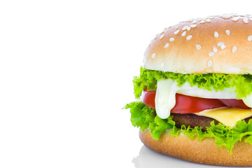 Hamburger on white background