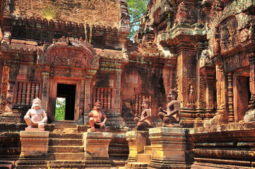 Ruins of Angkor Banteay Srei Temple in Cambodia