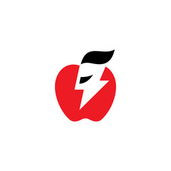 Charging apple vector sign