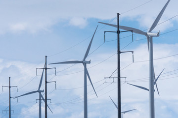 Wind Turbines with Electricity Power Pylons