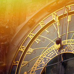 Detail of the astronomical clock in Prague