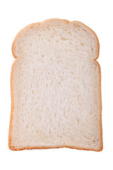 slice of white bread against the white background