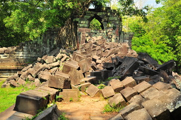 Ruins of Beng Mealea Temple in Cambodia