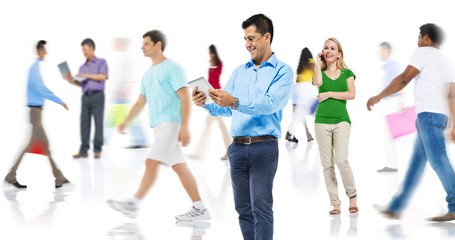 Obraz premium Community Diversity People Shopping Online Technology Concept