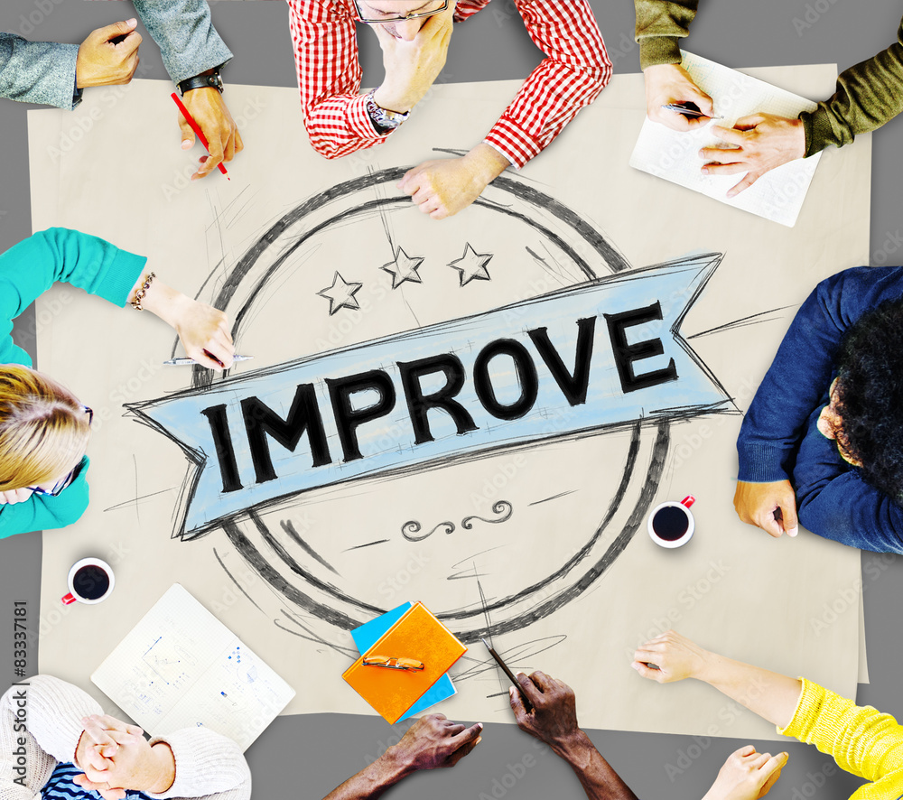 Sticker improve innovation motivation progress reform concept