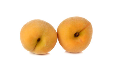 ripe peach isolated on white background