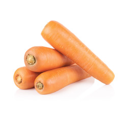 Fresh and sweet carrot isolated on white background