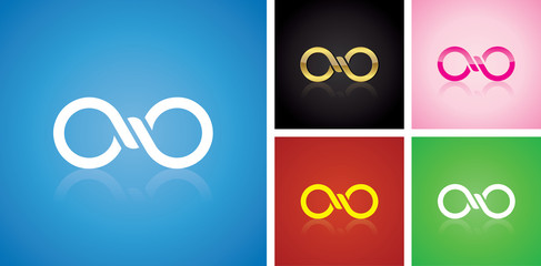 Vector infinitely logo design, different variables