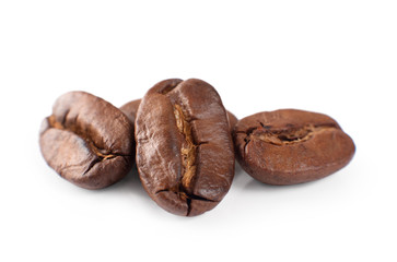Coffee beans isolated on white background