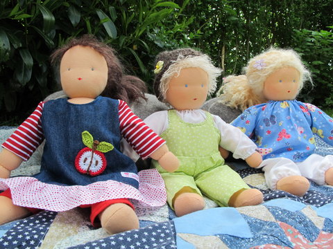 stoffpuppe lilly,lisa und laura