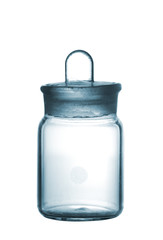 Isolated chemical sample bottle on table