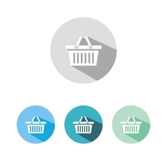 Iconos cesta de la compra colores sombra