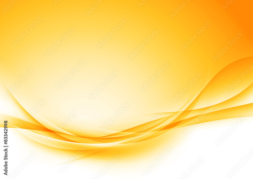 Canvas Prints bright orange swoosh soft shadow wave layout
