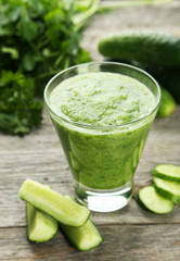 Glass of cucumber juice 