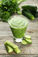 Glass of cucumber juice 