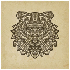 tiger  head on grunge background